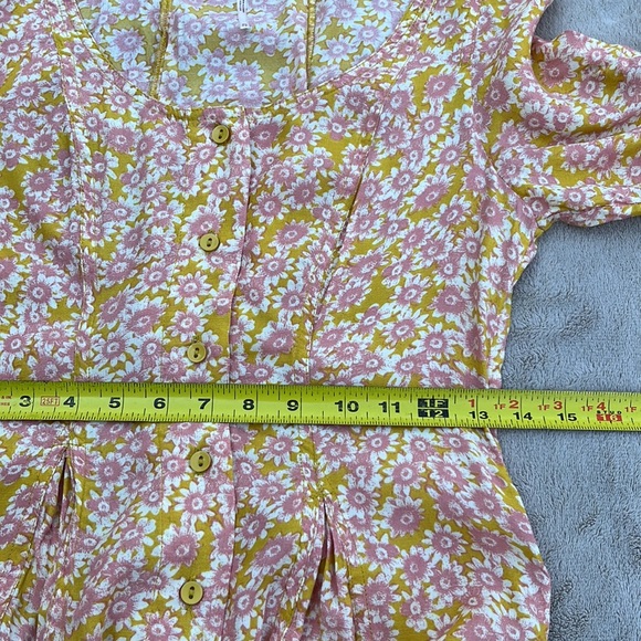 NWOT Free People Floral Mini Dress Lace Up Details - Picture 9 of 10